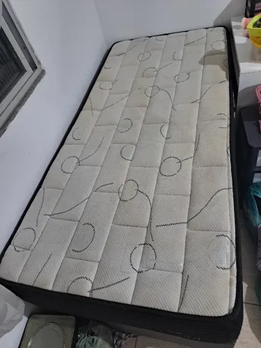 Cama box baú e colchão ortobom pró força 100% espuma