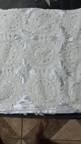 Colcha em croché branca para cama King e Queen size