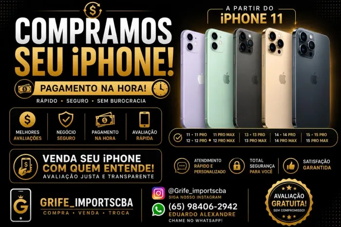 Compramos seu iPhone 11 12 13 14 15 16 17 pro e pro Max
