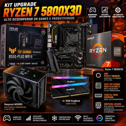 KIT AM4 RYZEN 7 5800X3D +32GB + ASUS TUF GAMING WIFI 2