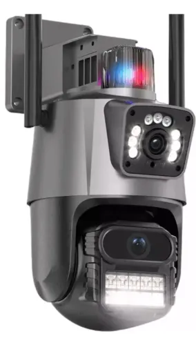 Câmera IP Dupla Lente 2MP WiFi com Sirene 