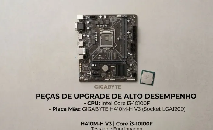 Kit Placa mãe h410 e i3 10100f