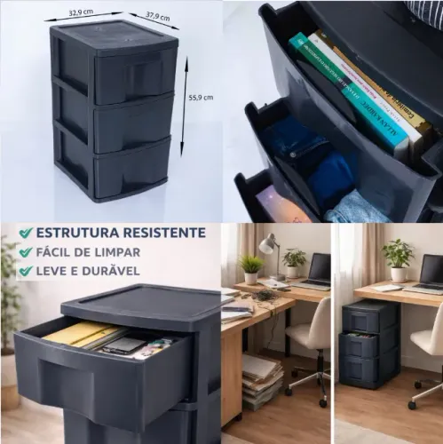Gaveteiro Cômoda Organizador De Chão Multiuso Modular