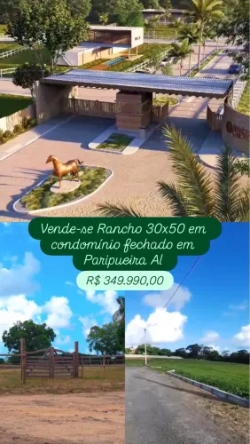Vende-se Terreno Rancho Caetés Paripueira 30x50