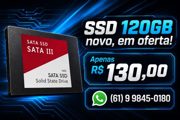 Ssd 120GB novo, em oferta!