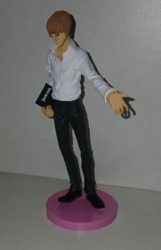 BONECO ACTION FIGURE MINIATURA LIGHT YAGAMI COLADO NA BASE