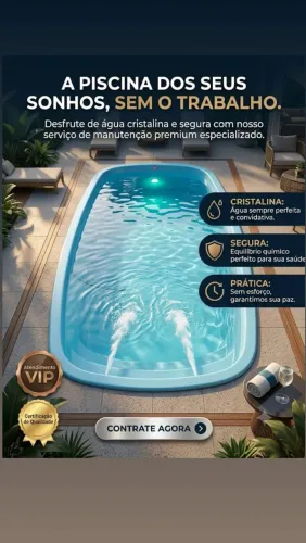 Limpeza de piscina.