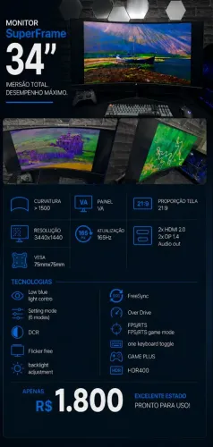 Monitor SuperFrame 34 curvo