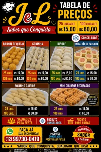 Salgados Congelados e Fritos | Festas, Empresas e Eventos