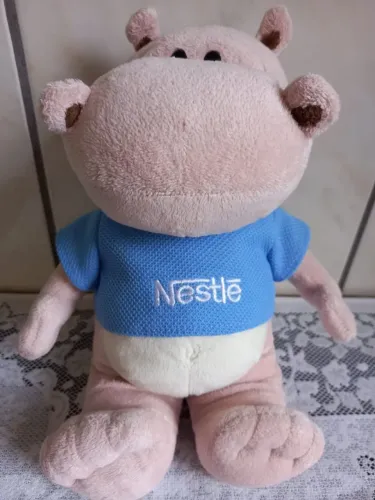 Pelúcia hipopótamo coleção Filhotes Nestlé 30cm seminovo