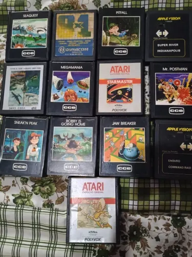 Coleção Com 13 Cartuchos (22 Jogos Ao Todo) Para Atari 2600