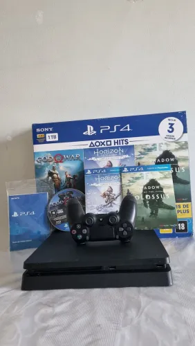 Ps4 Slim 1TB Seminovo NA CAIXA! (Feito Limpeza e Troca de Pasta Térmica)
