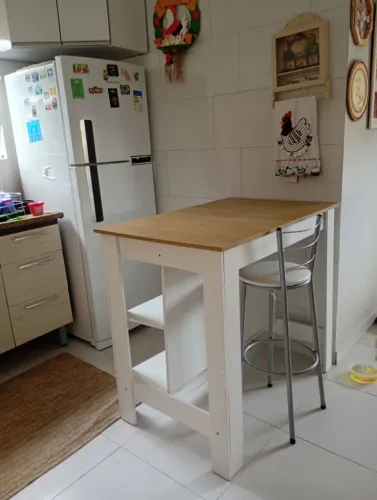 Bancada mesa de cozinha com banqueta