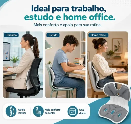 ASSENTO ERGONOMICO C/SUPORTE LOMBAR <br><br>? R$ 79,90