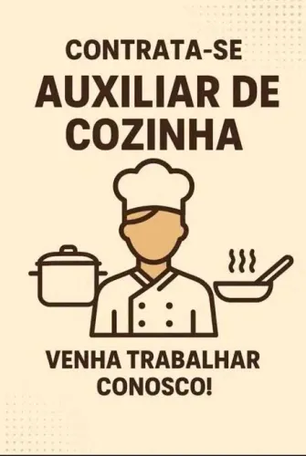 Vaga auxiliar de cozinha
