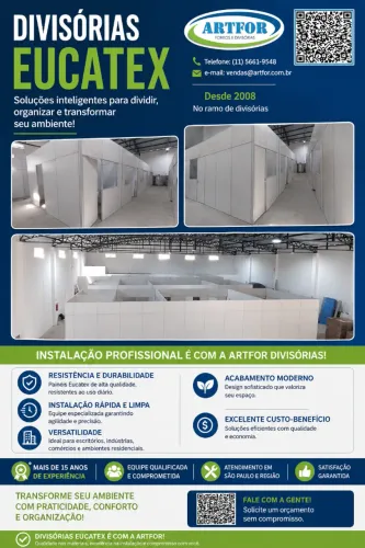 Divisórias para Escritório, Divisórias de Ambiente, Divisórias Eucatex e Divisórias Naval