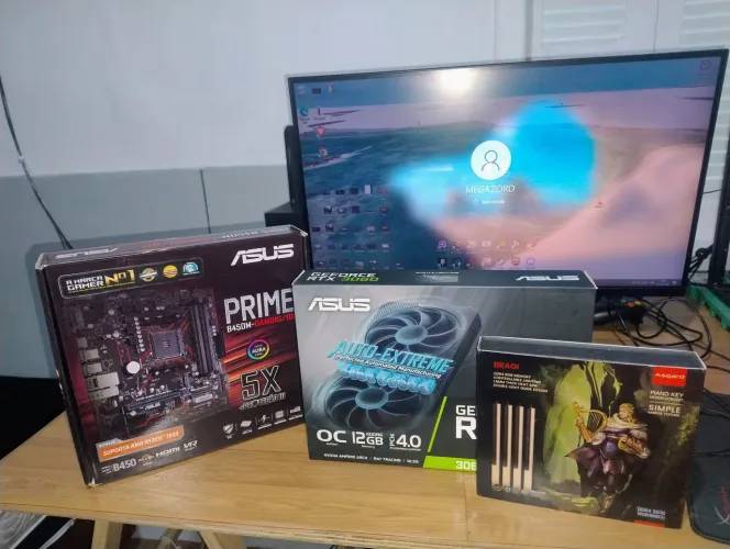PC GAMER rtx 3060 12gb asus ,ram 16gb, cl14 b450m 4 slots, 2 SSD 2 HD
