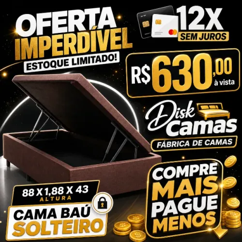 Base Baú Solteiro 88x1,88x43 Direto da Fábrica Preço Baixo