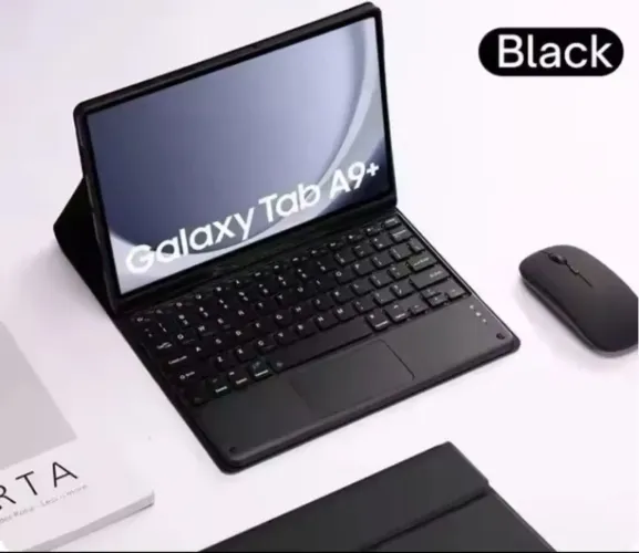 Tablet: capa com teclado e mouse Bluetooth para tablet s9 ou s10 fe