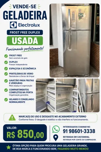 ? GELADEIRA ELECTROLUX FROST FREE - R$ 850
