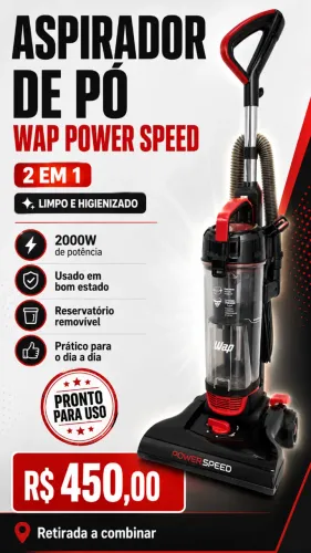 Aspirador de Pó WAP Power Speed 2 em 1 2000W