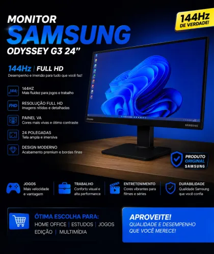 MONITOR SAMSUNG ODYSSEY G3 24? - 144HZ 