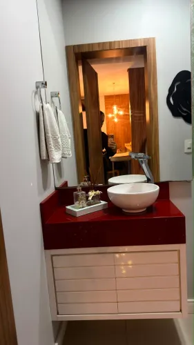 Movel lavabo completo - Granito + Cuba + torneira + Móvel