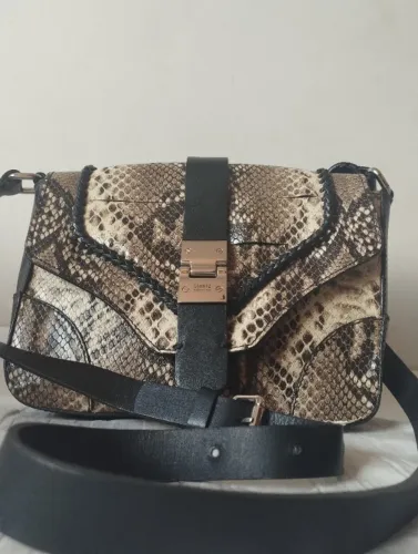 Bolsa Schutz Sofia Média Original Couro Animal Print Python