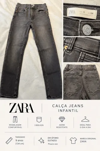 Calça Jeans Masculina Infantil ZARA - 9 anos