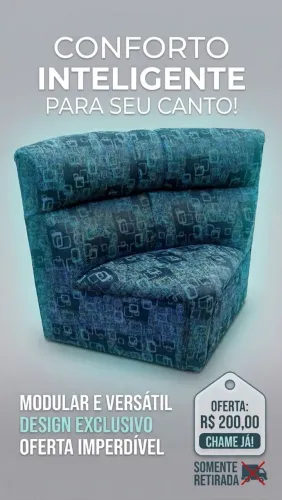 Aproveite! Módulo de canto confortável & estiloso, por apenas R$ 200