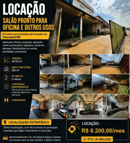 Imóvel para aluguel tem 536 metros quadrados em Jardim Maria Lúcia - Votorantim - SP
