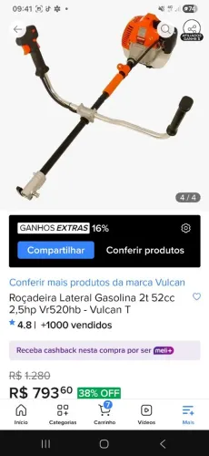 Roçadeira novinha nunca usada, com nota fiscal.