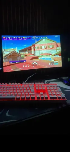 Teclado mecânico redragon mitra led vermelho switch azul, 100%