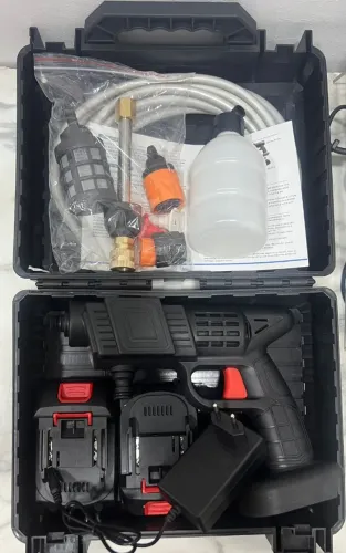 Lavadora Portátil Sem Fio 21V com 2 Baterias- NOVA--Maleta (quebrada - conforme foto)