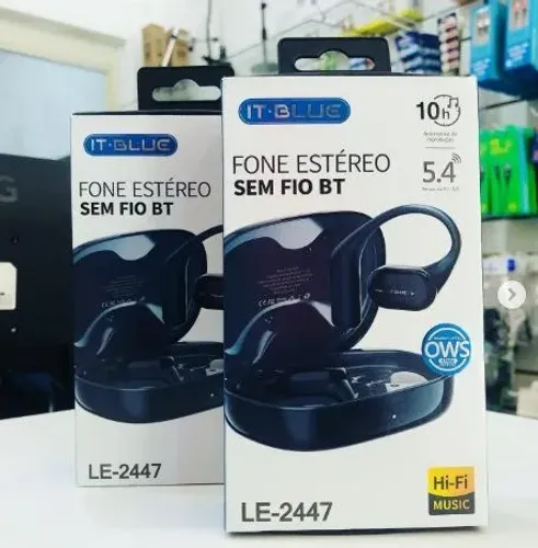 Fone de Ouvido Estério com Condução Óssea sem Fio Bluetooth