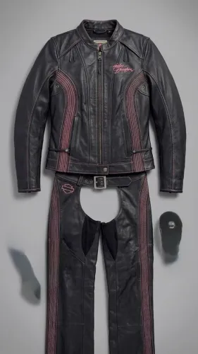 Conjunto couro Harley Davidson jaqueta e chaparreira