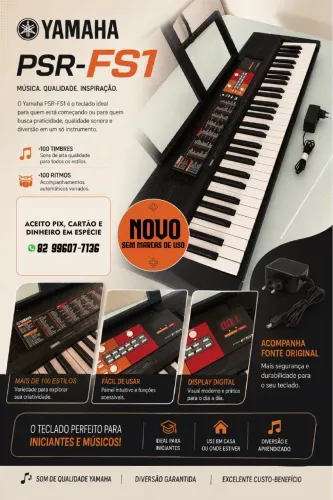 Teclado musical Yamaha PSR Series PSR-F51 61 teclas preto