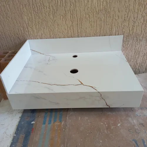 Bancada de porcelanato 60x40 Pia de banheiro p cuba sobrepor apoio