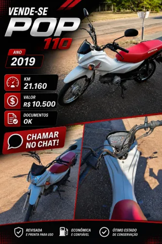 HONDA POP 110i 2019 ? 21.160 KM ? DOCUMENTOS OK 