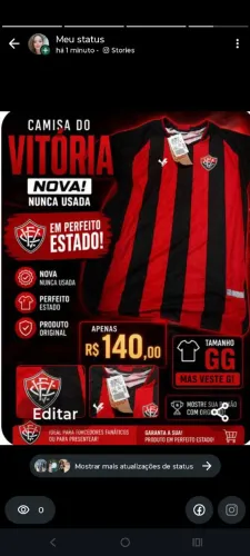 Camisa do Vitória oficial nunca usada 