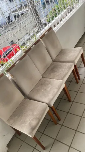 Conjunto 4 cadeiras estofadas para sala de jantar