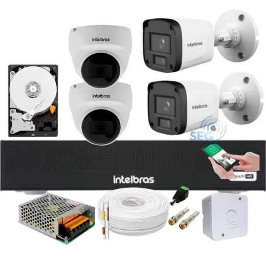 PROMOÇÃO! Kit Câmeras Intelbras Full HD Completo