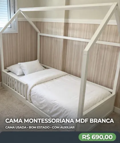 CAMA MONTESSORIANA MDF CASINHA BRANCA