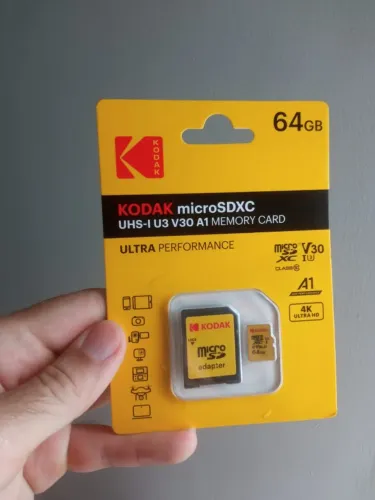 Cartão de Memória KODAK 64GB - Ideal para Filmagens 4K e Jogos - NOVO E LACRADO