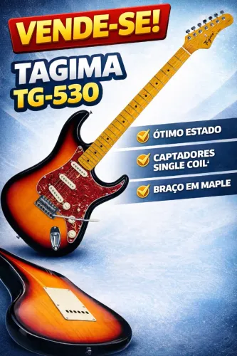 Guitarra Tagima TG530 Sunburst Zerada Escala em Maple Strato - Estuda Troca