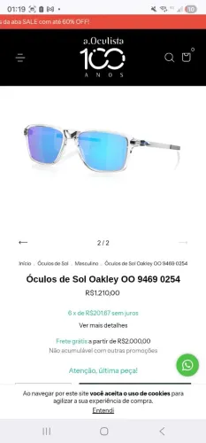 Óculos De Sol Oakley Modelo 0o9469 02 54 Wheel House Azul Estado De Novo!!!