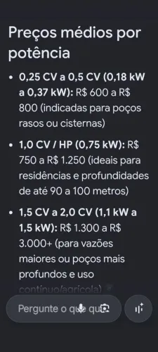 Bomba de poço artesiano