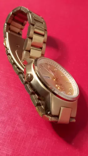 Lindo relógio orient automatico banhado a ouro 
