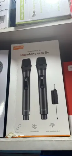Microfone duplo sem fio marca Agold