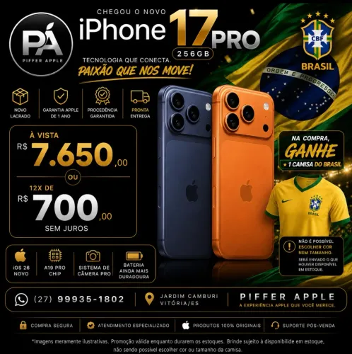 iPhone 17 Pro 256GB Novo Lacrado Pronta Entrega